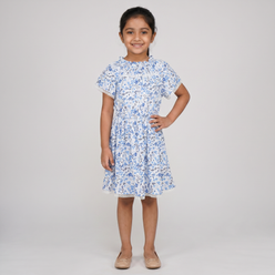 Girls Cotton Floral Printed Dress