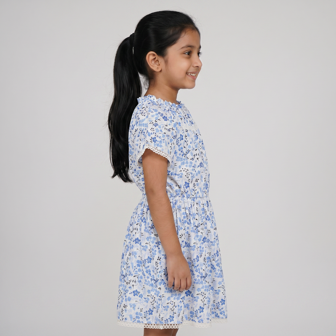 Girls Cotton Floral Printed Dress