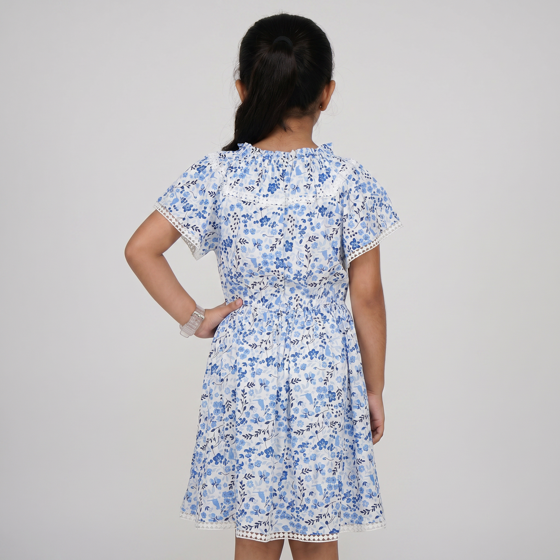 Girls Cotton Floral Printed Dress