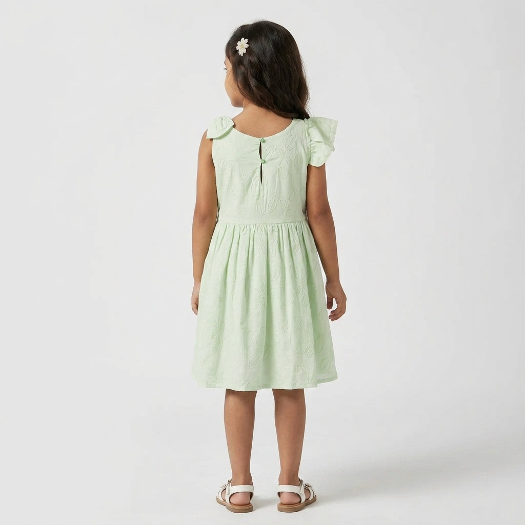 Girls Cotton Embroidered Dress