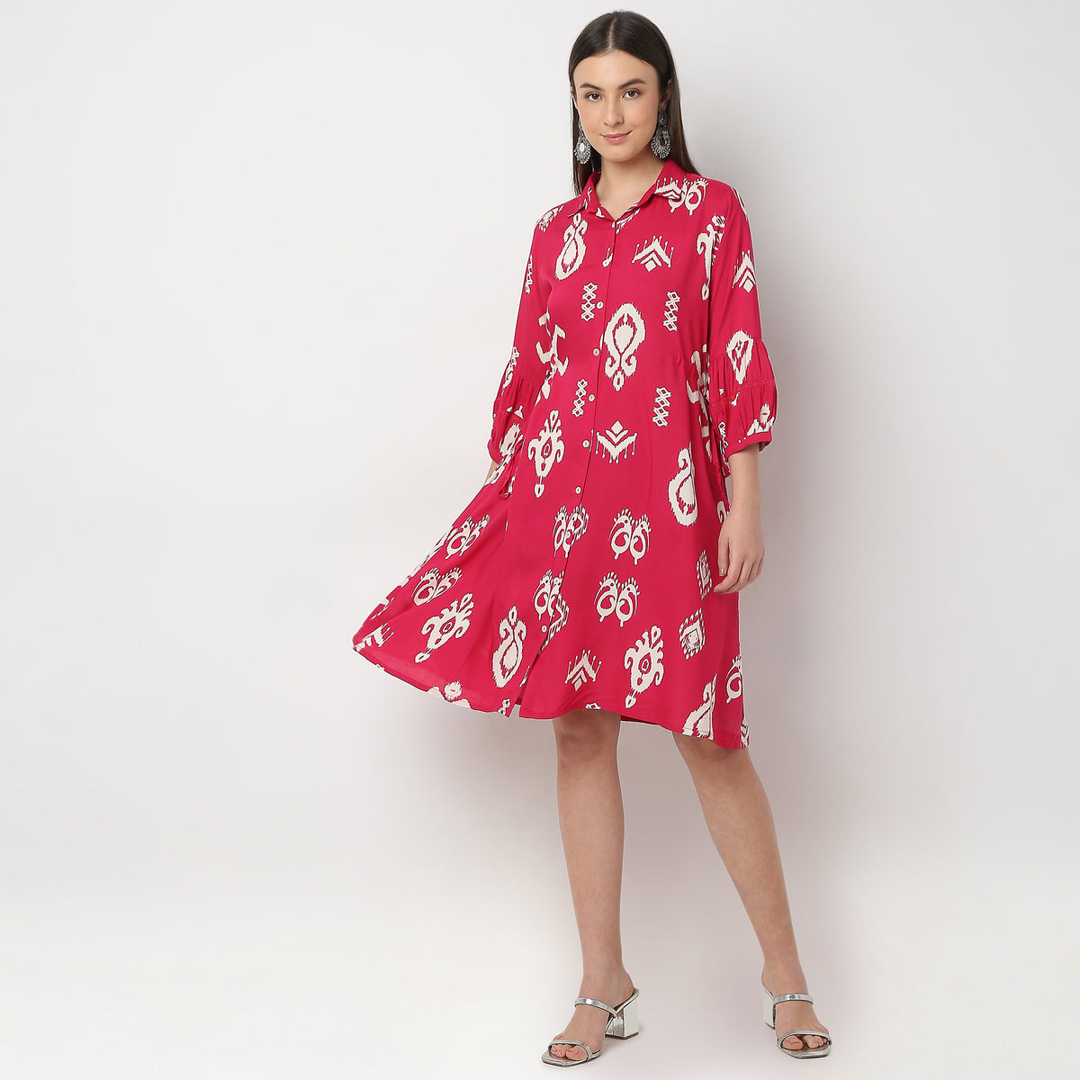 Flare Fit Printed Dress