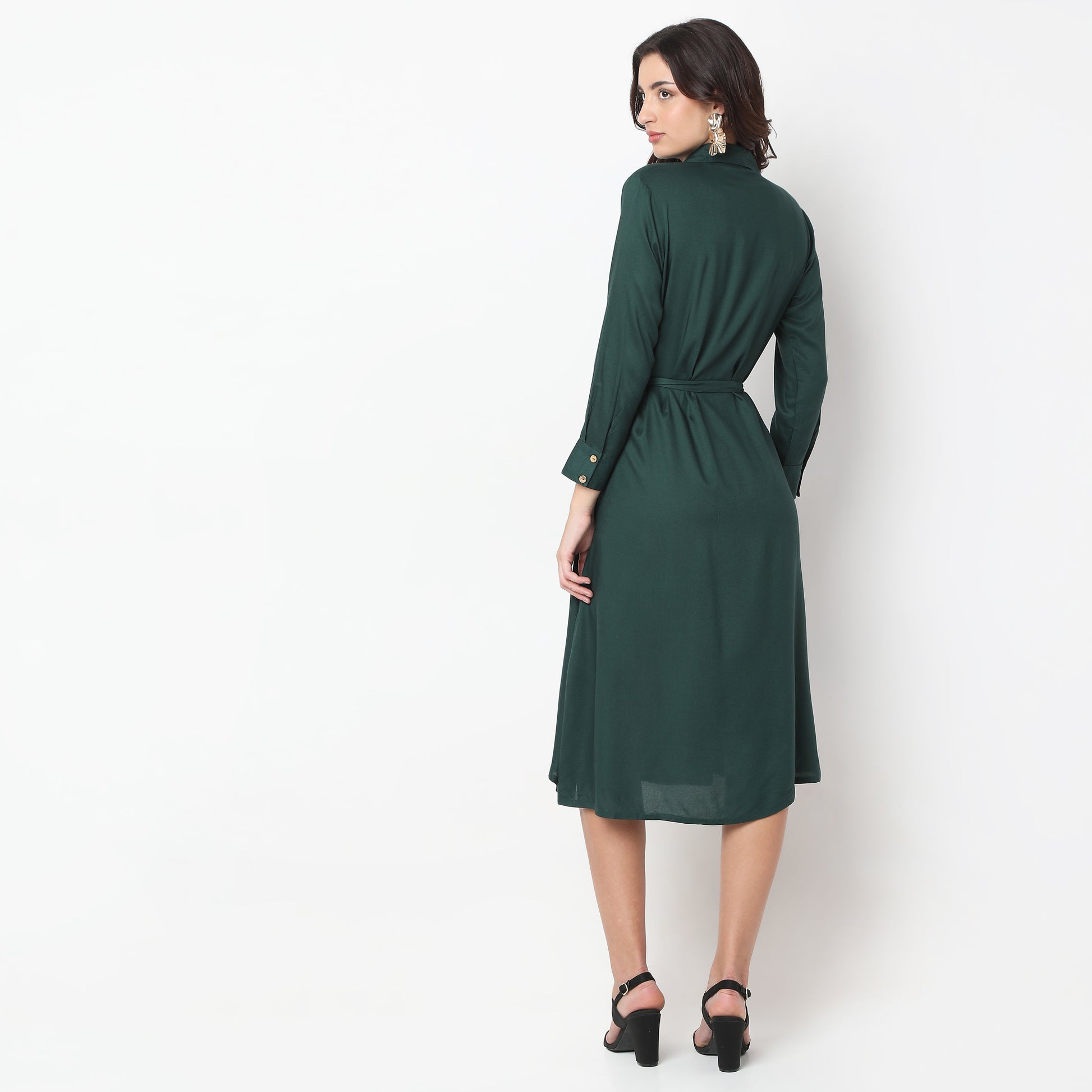 Flare Fit Embroidered Dress