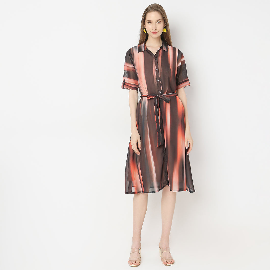 Flare Fit Printed Dress