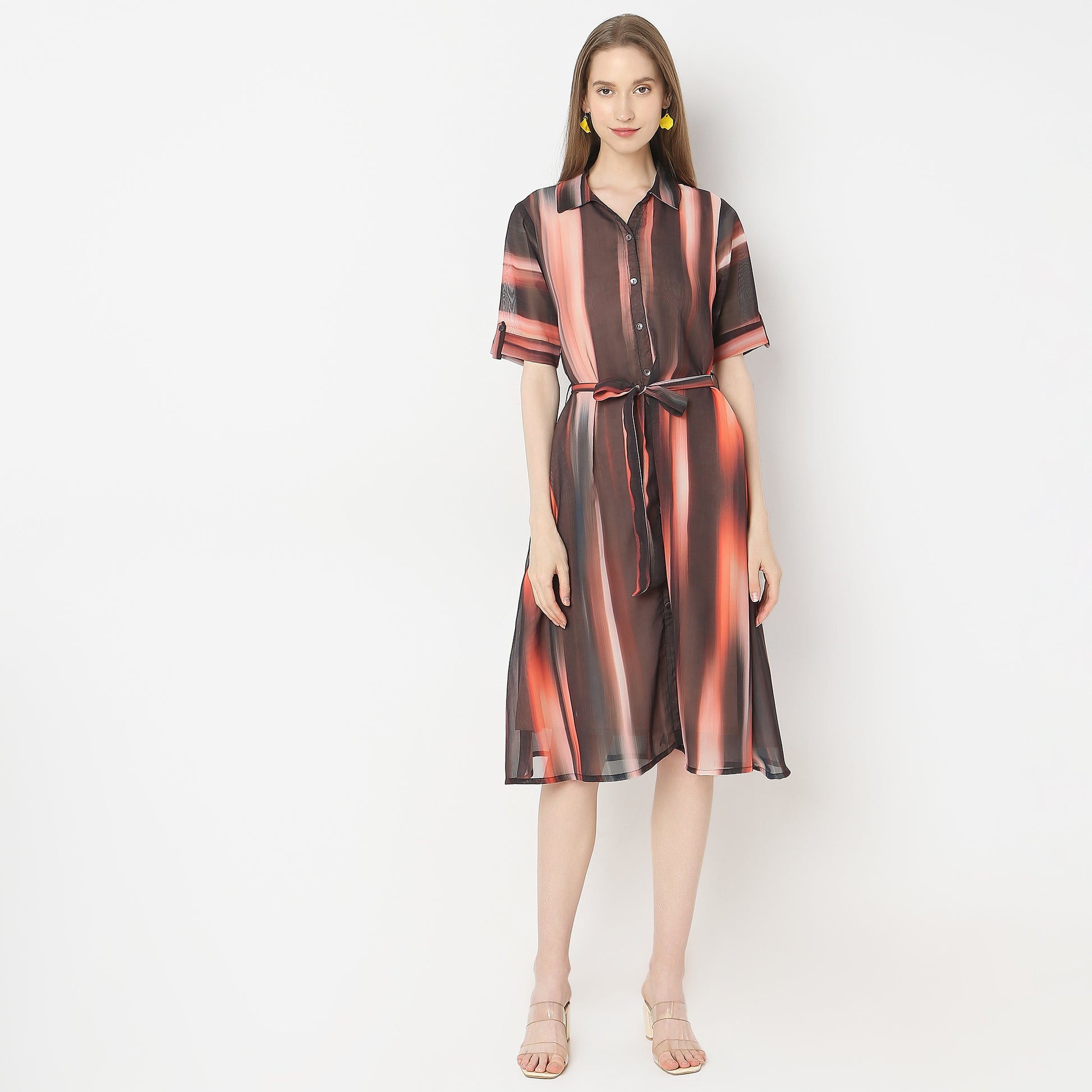 Flare Fit Printed Dress