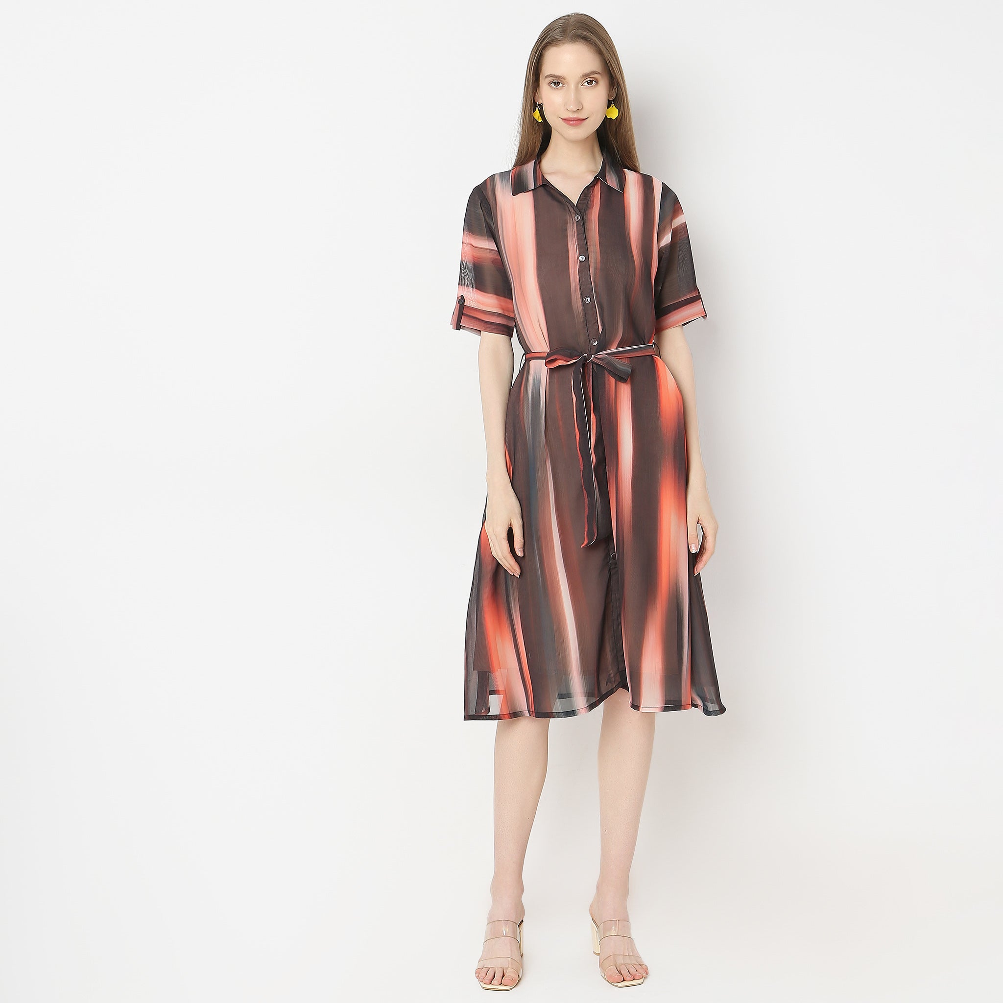 Flare Fit Printed Dress