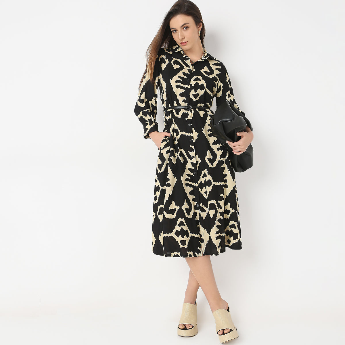 Flare Fit Printed Dress