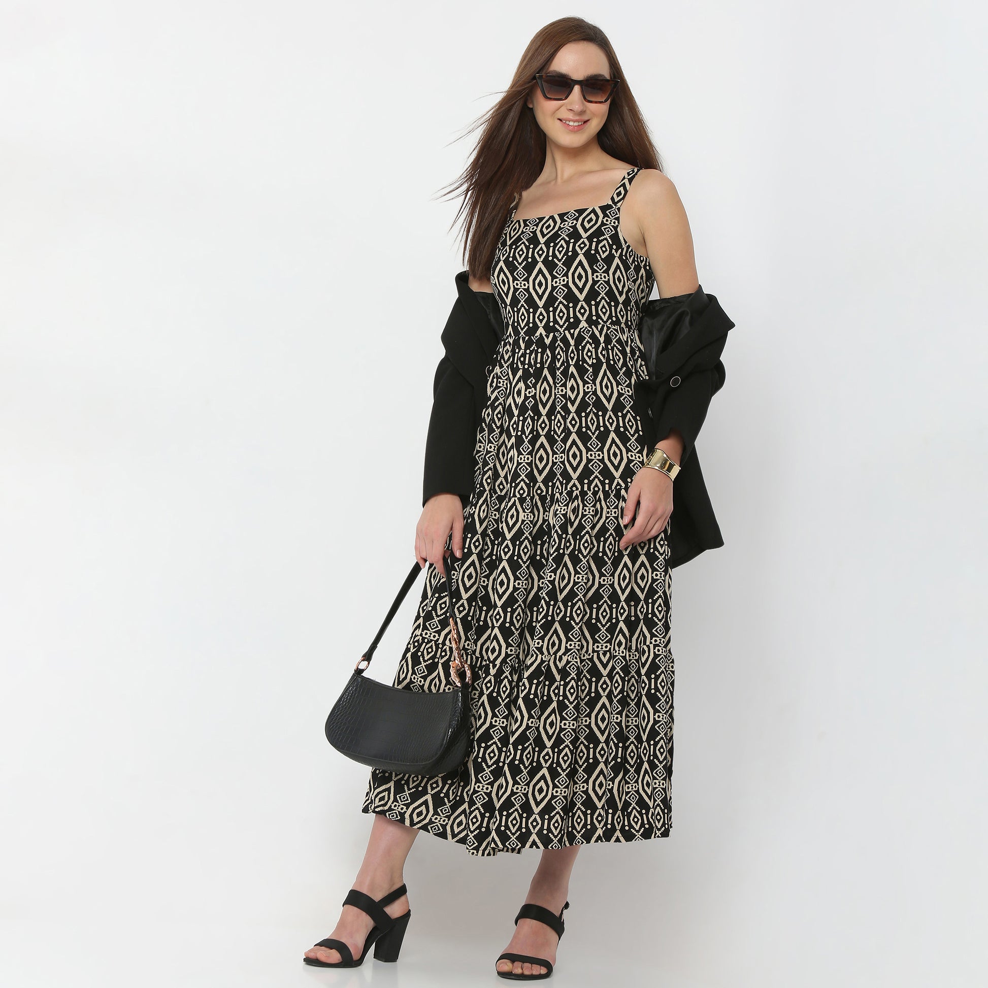 Flare Fit Printed Dress