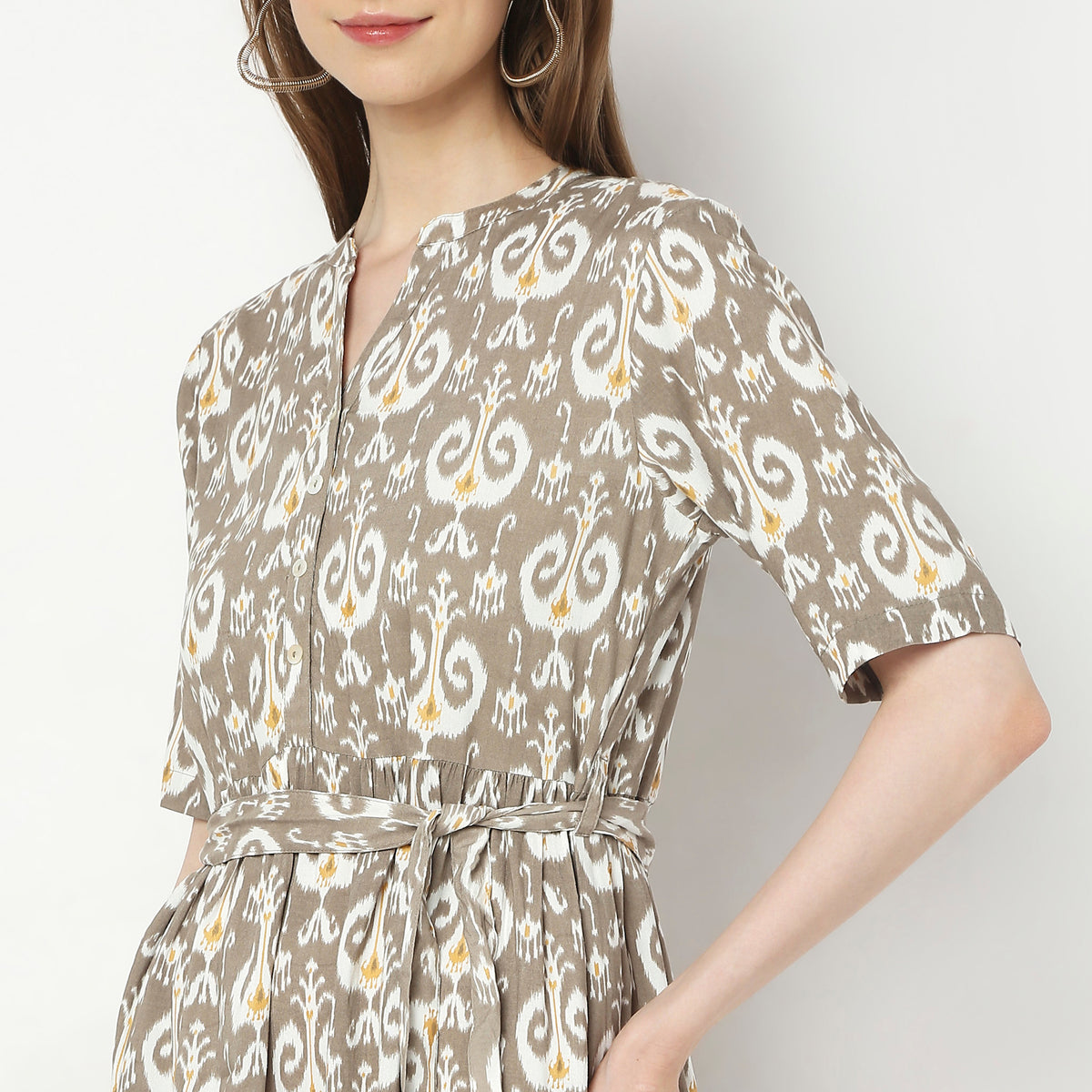 Flare Fit Printed Dress