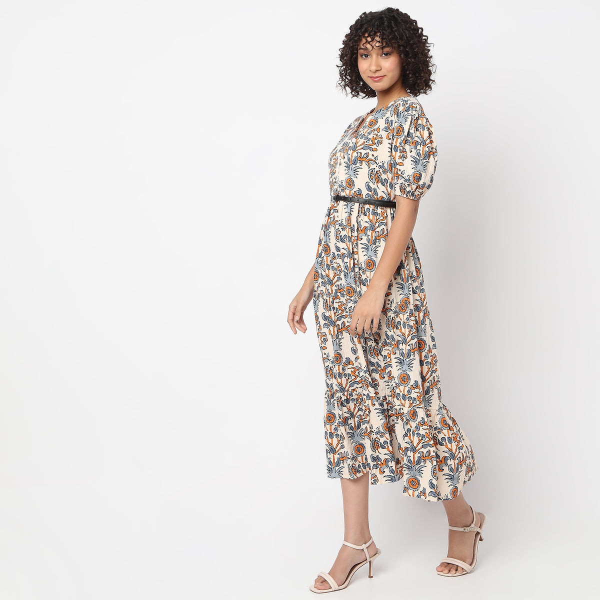 Flare Fit Printed Dress