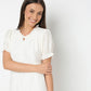 Solid Round Neck Below Knee Length Flare Fit Dress