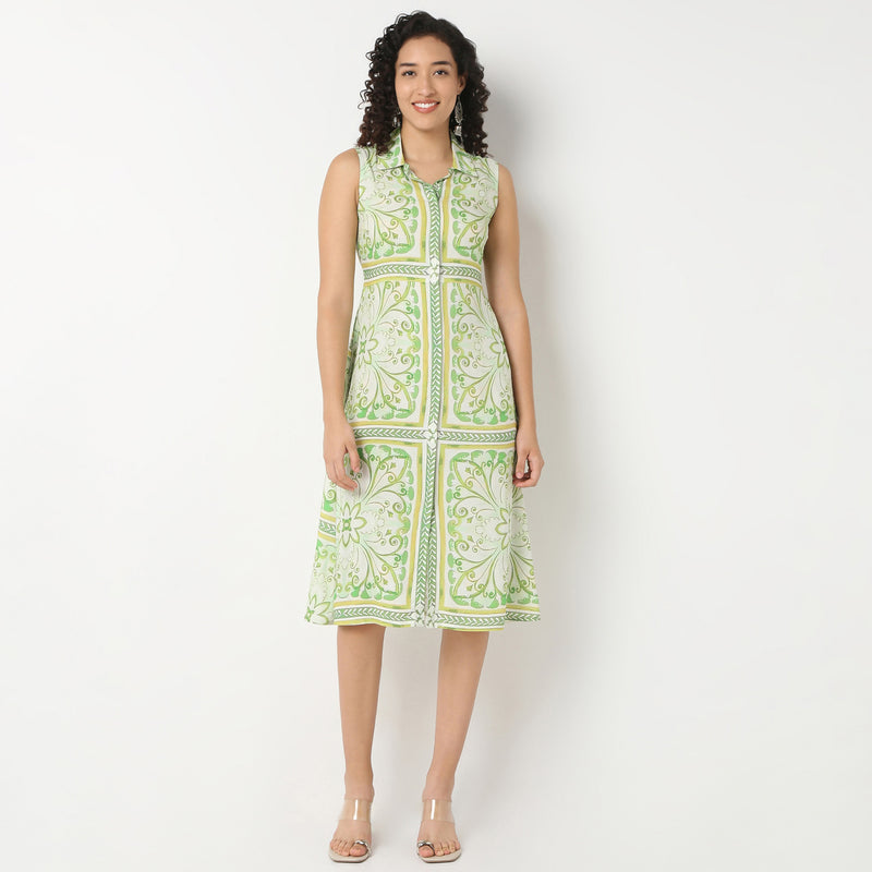 Belted Sleeveless Shirt Dress