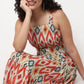 Strappy Tiered Printed Dress