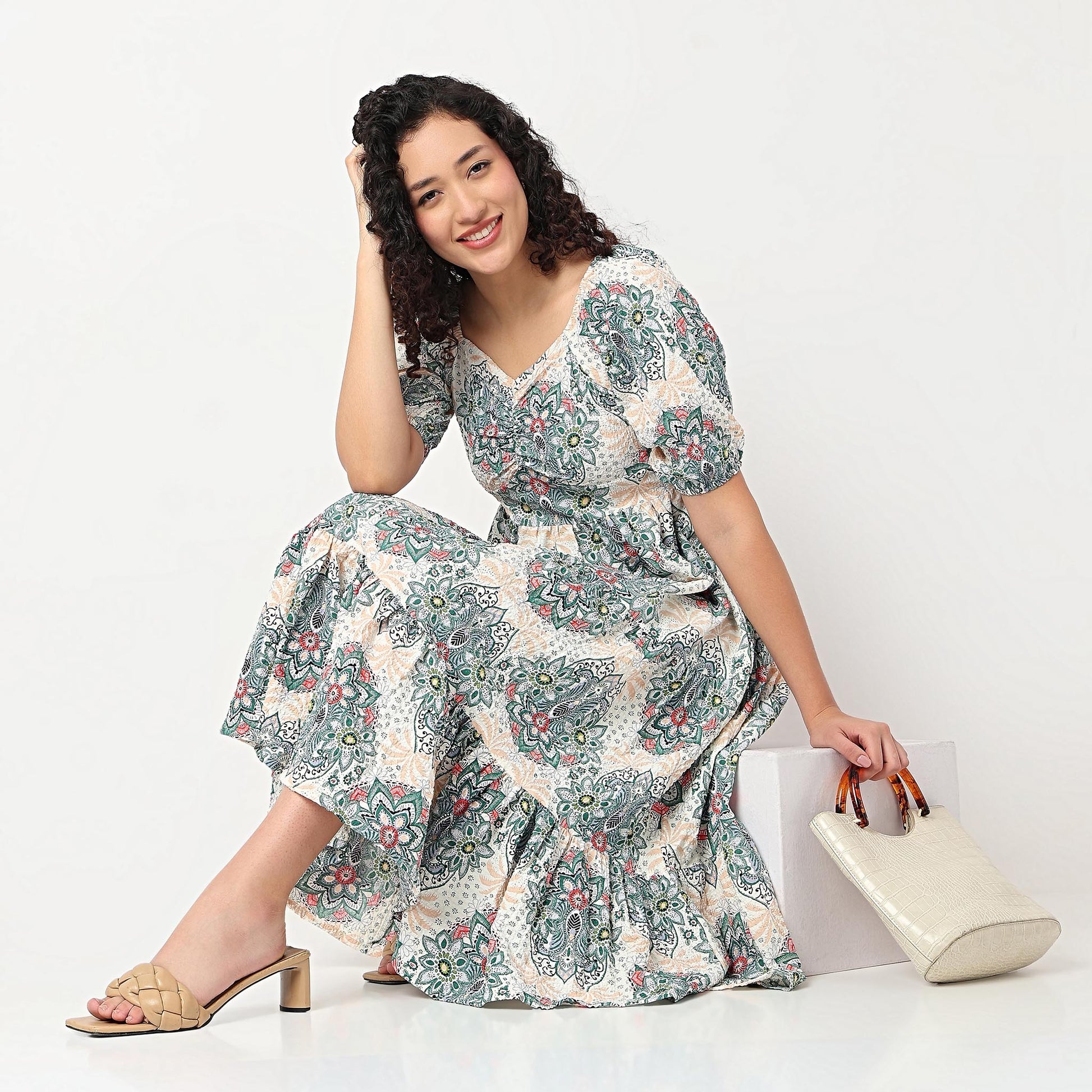 Printed Tiered Dress