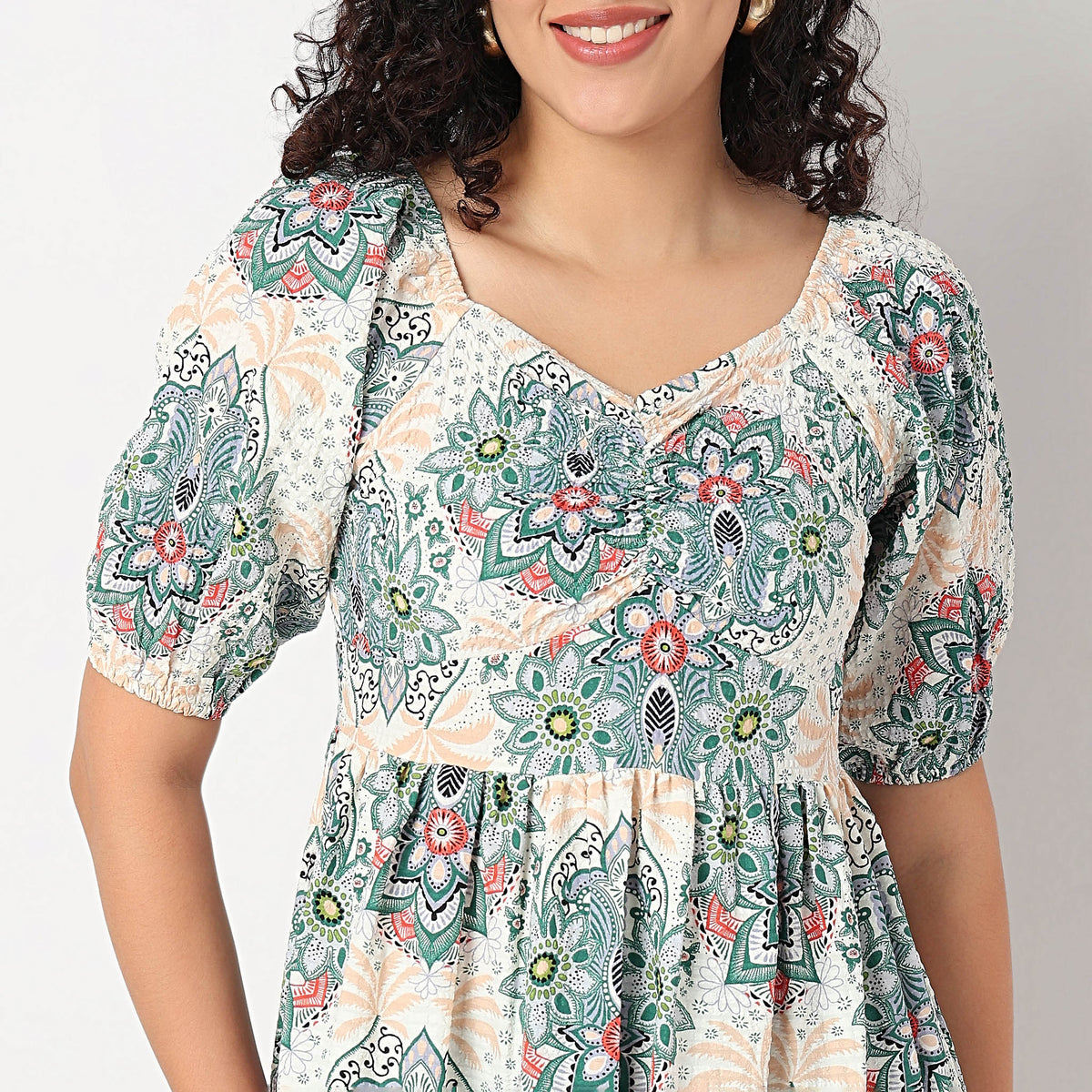 Printed Tiered Dress