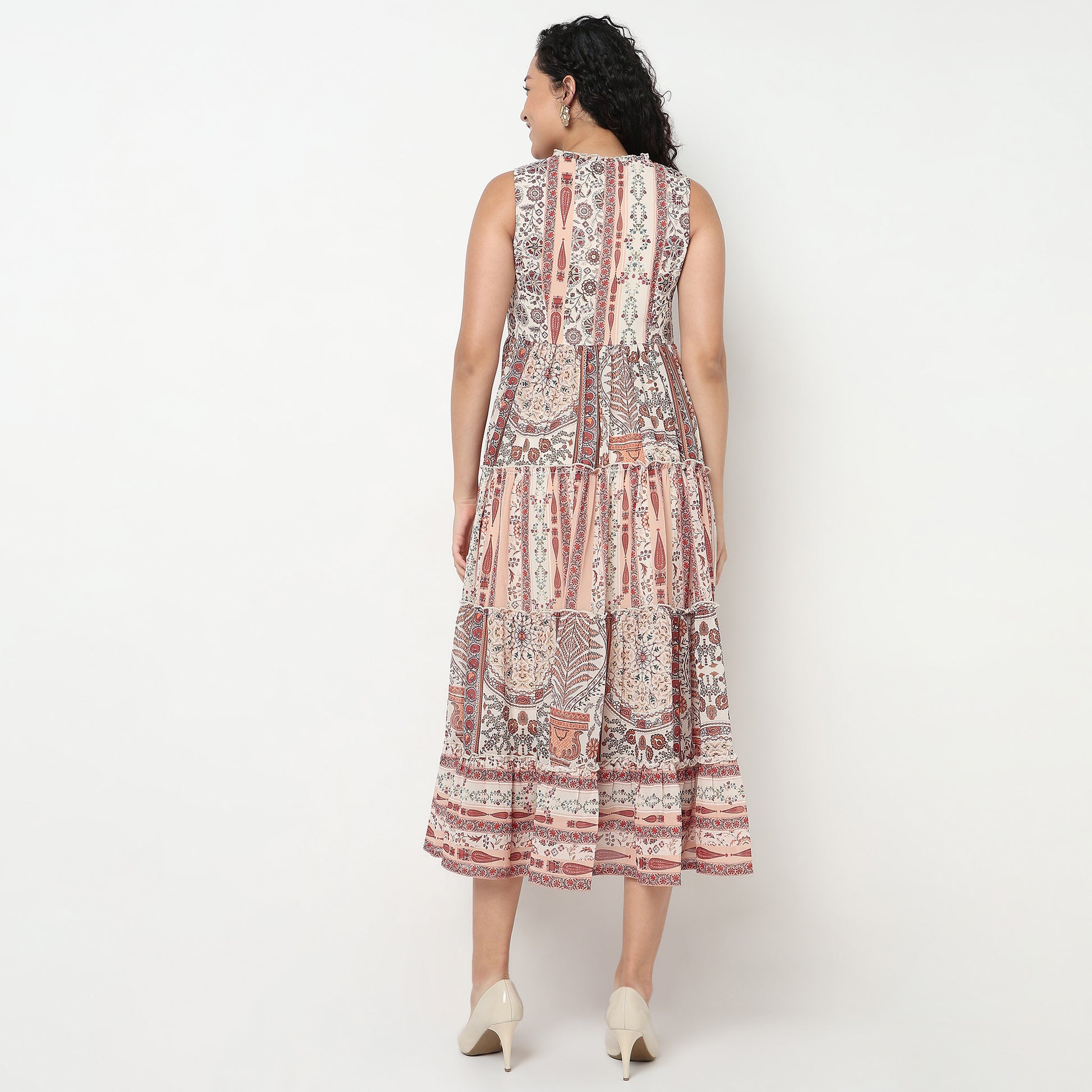 Buy Women Flare Fit Printed Sleeveless Dress  - Style Union