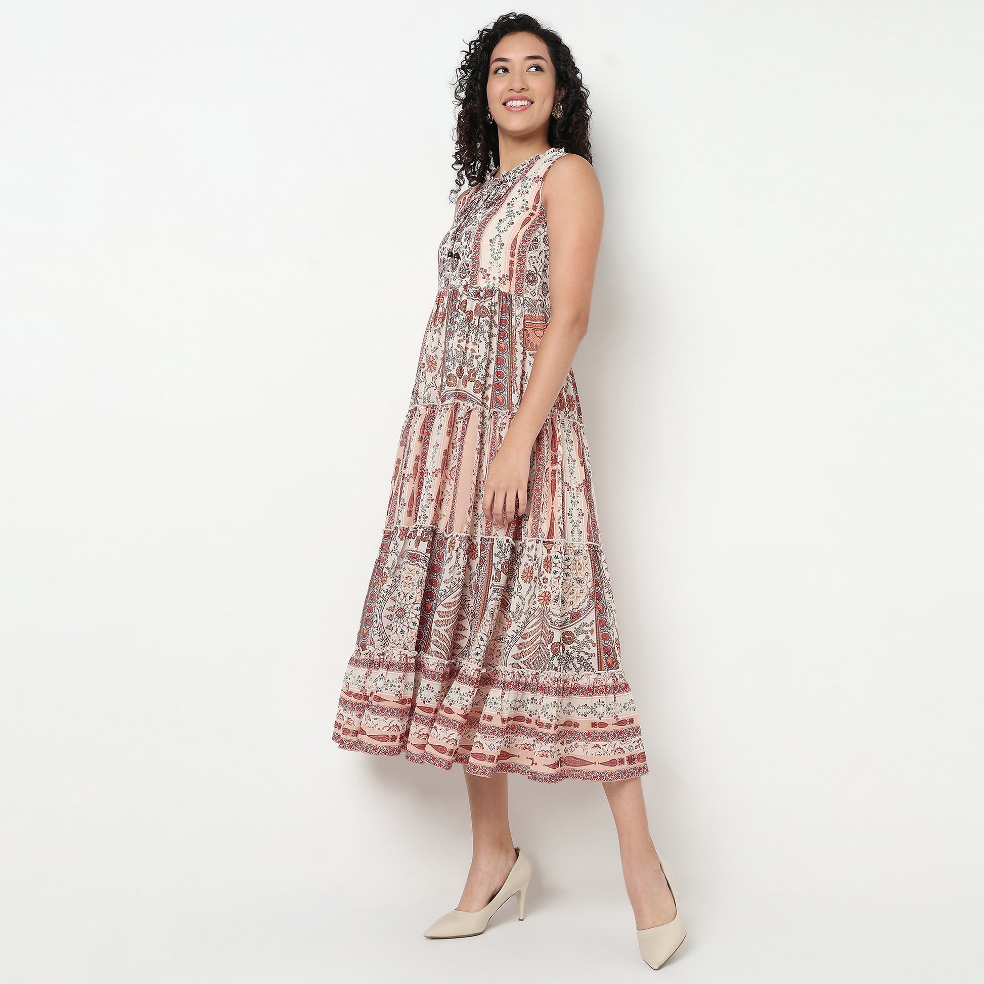 Buy Women Flare Fit Printed Sleeveless Dress  - Style Union