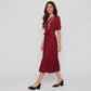 V-Neck Embroidered Dress