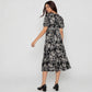 V-Neck Printed Tiered Dress
