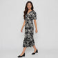 V-Neck Printed Tiered Dress