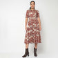 Camp Collar Tiered Floral Dress with Belt