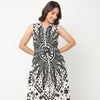 Printed Flared Shirt Dress