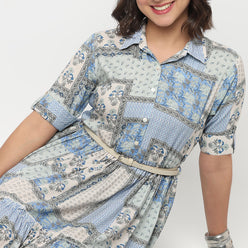 Sleeveless Tiered Shirt Dress