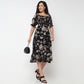 Tiered Floral Dress with Elasticated Sleeve