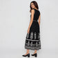 V-Neck Printed Tiered Dress