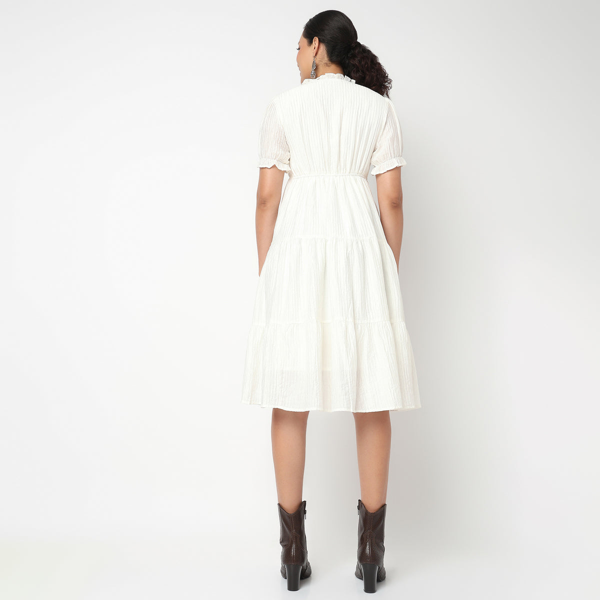 Round Neck Tiered Dress