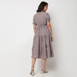 Round Neck Tiered Dress