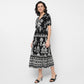 Order Now Women Printed V Neck Flared Flare Fit Ethnic Wear Dress by Style Union