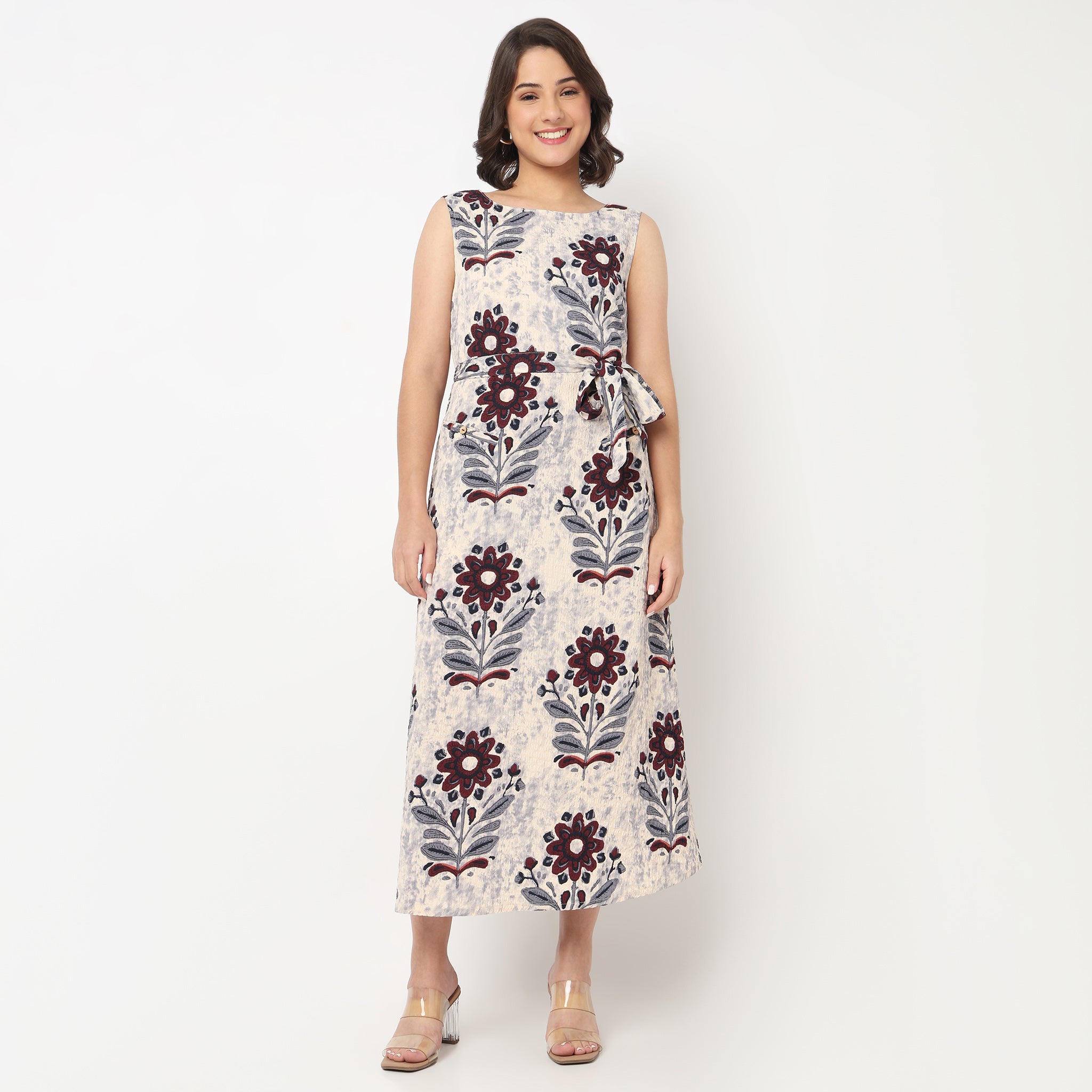 Printed Camp Collar Tiered Dress