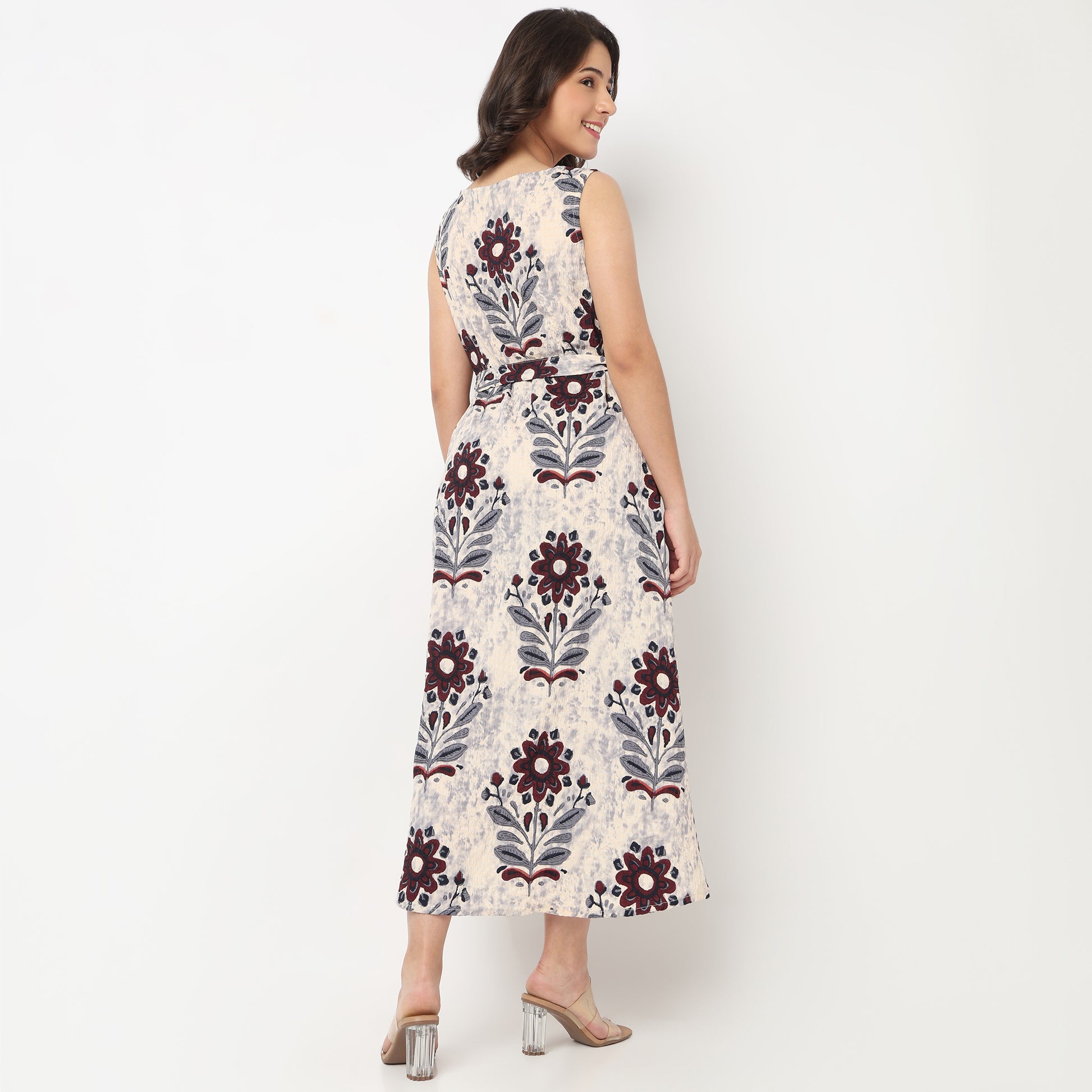 Printed Camp Collar Tiered Dress
