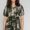 Polyester Printed Three-Fourth Sleeve Dress
