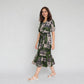 Polyester Printed Three-Fourth Sleeve Dress