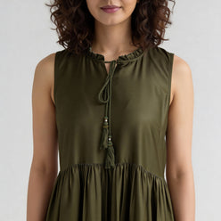 Polyester Printed Sleeveless Dress