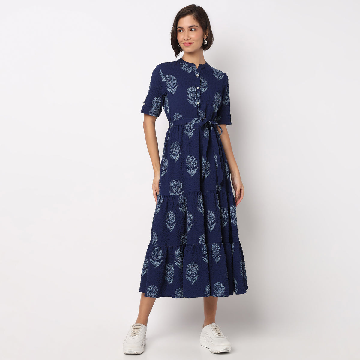 Full Placket Tiered Dress