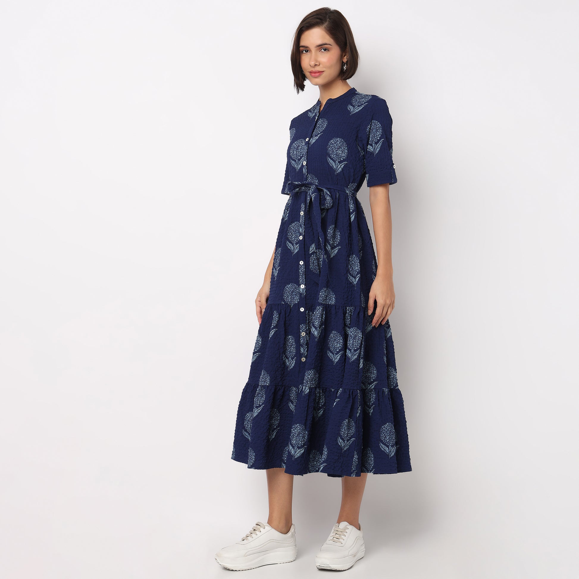 Full Placket Tiered Dress