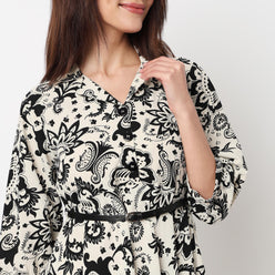 Lapel Collar Shirt Dress 