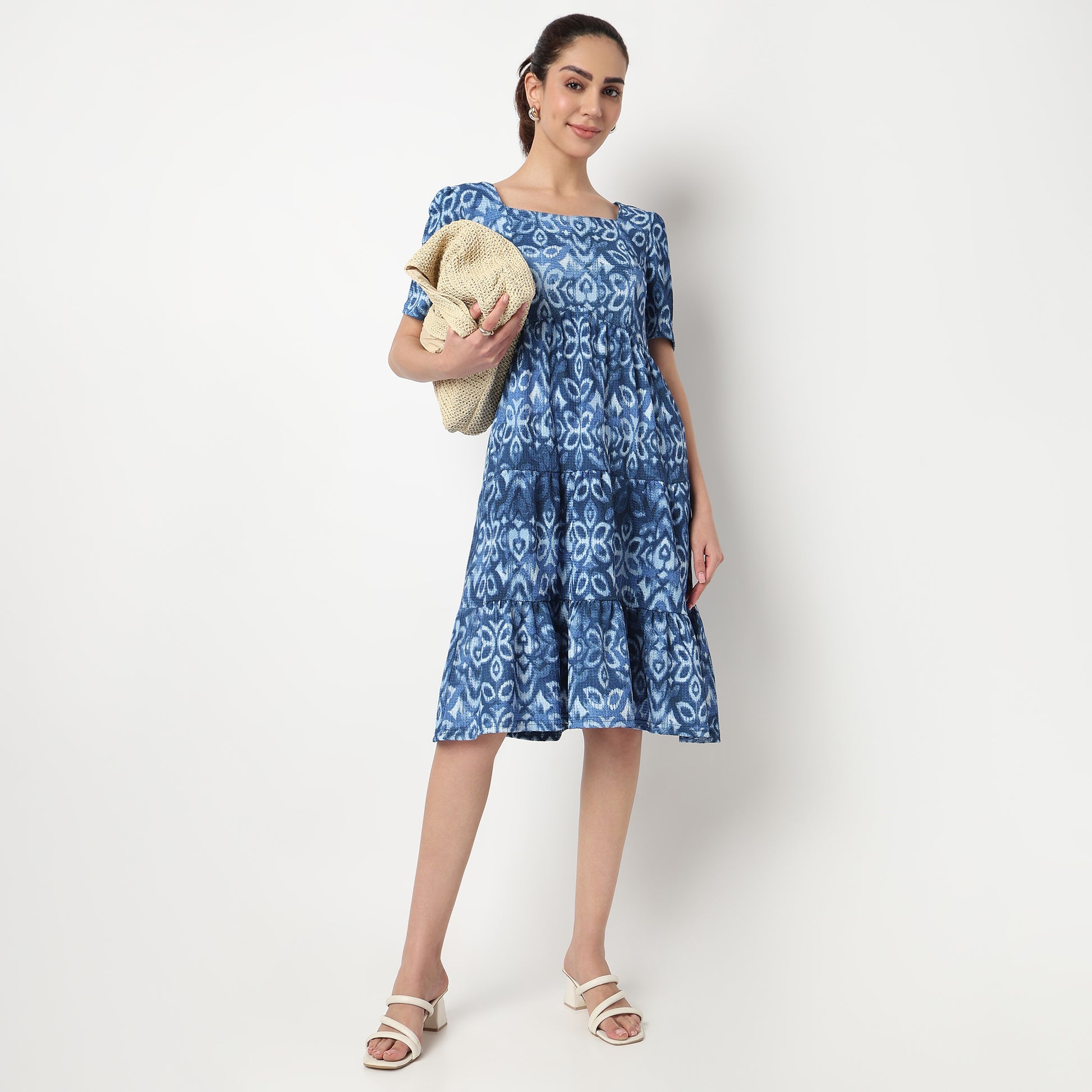 Printed Tiered Dress