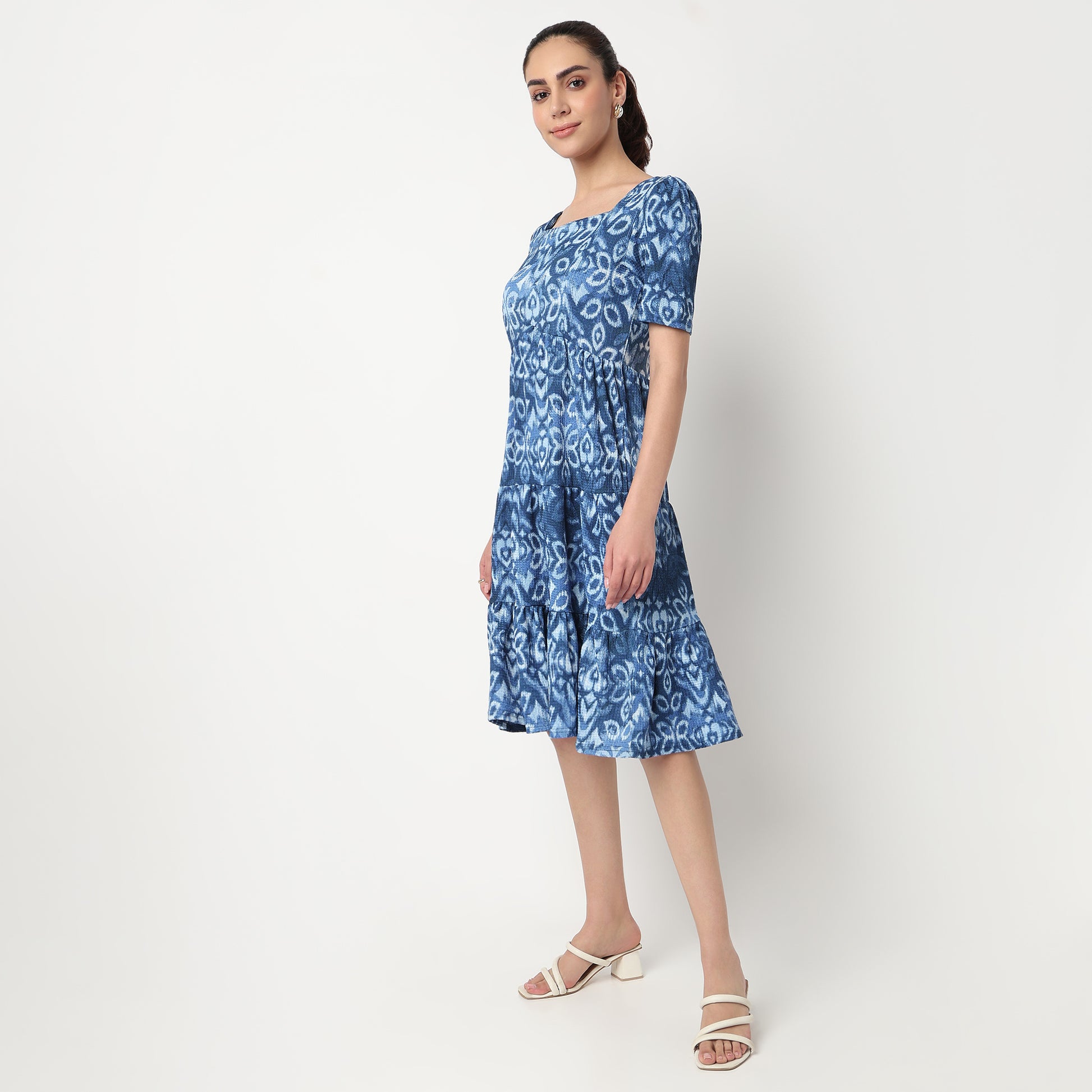 Printed Tiered Dress