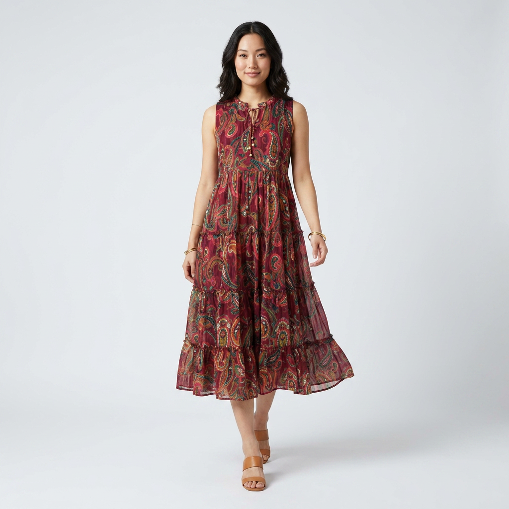 Printed Tiered Dress