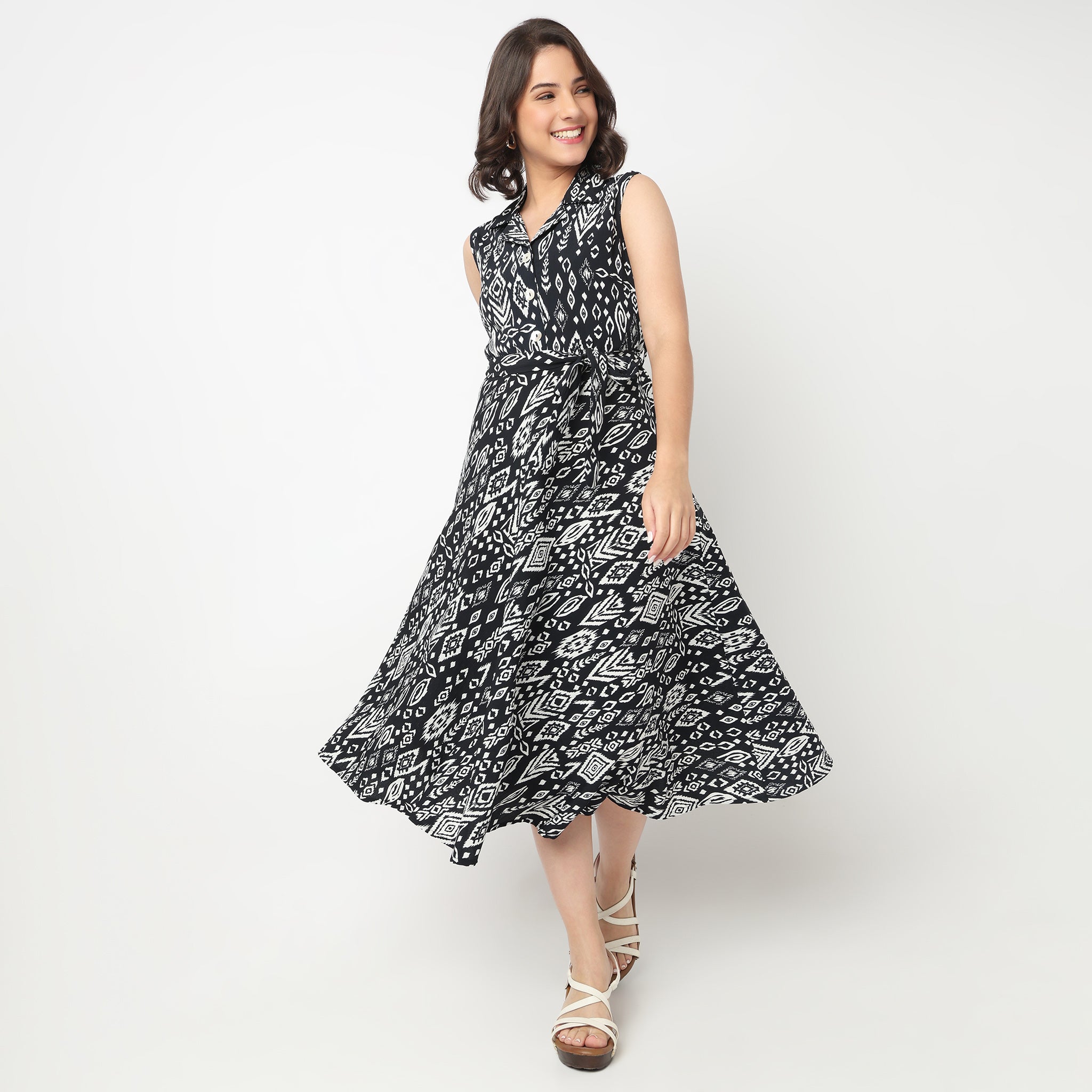 Printed Tiered Dress