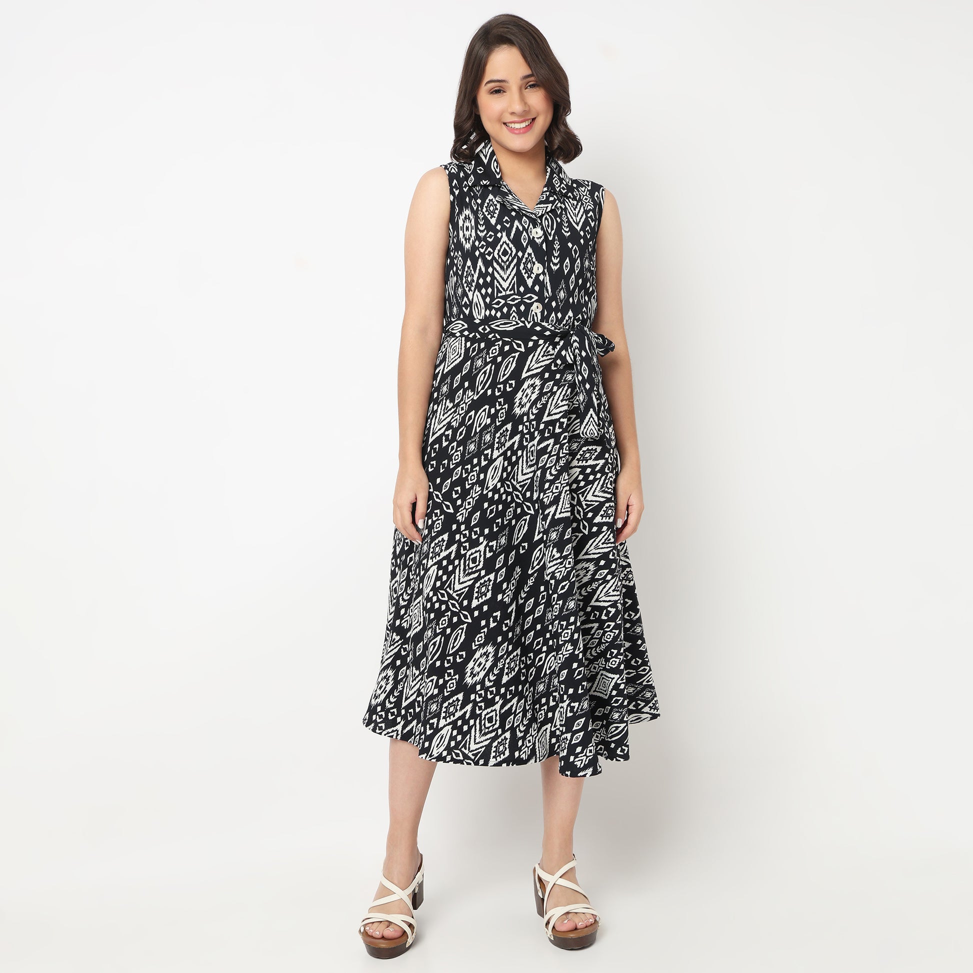 Printed Tiered Dress