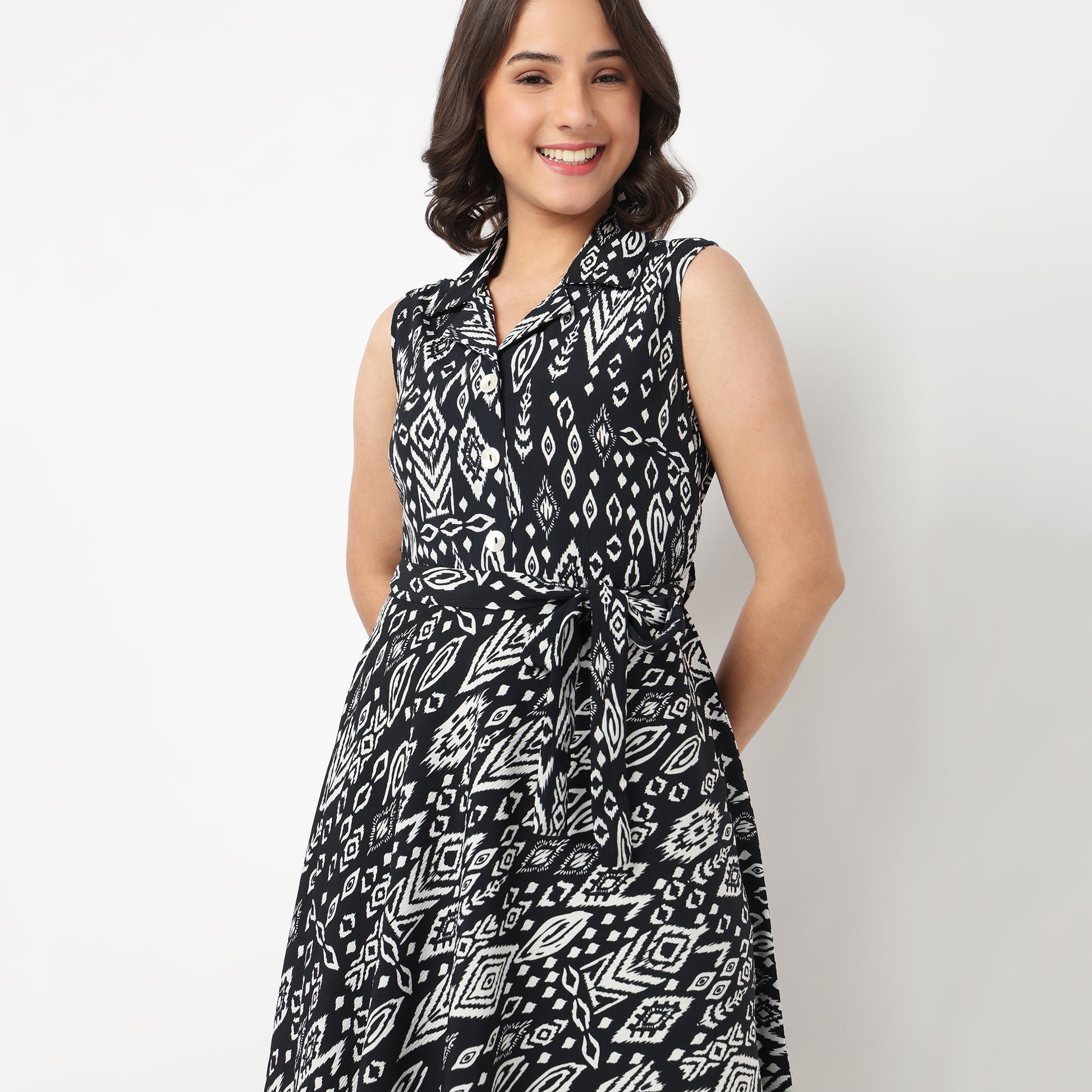 Printed Tiered Dress