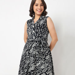 Printed Tiered Dress