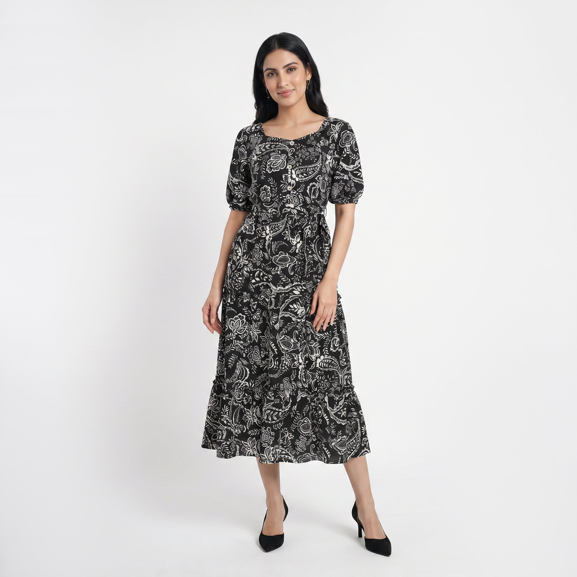 Printed Tiered Dress