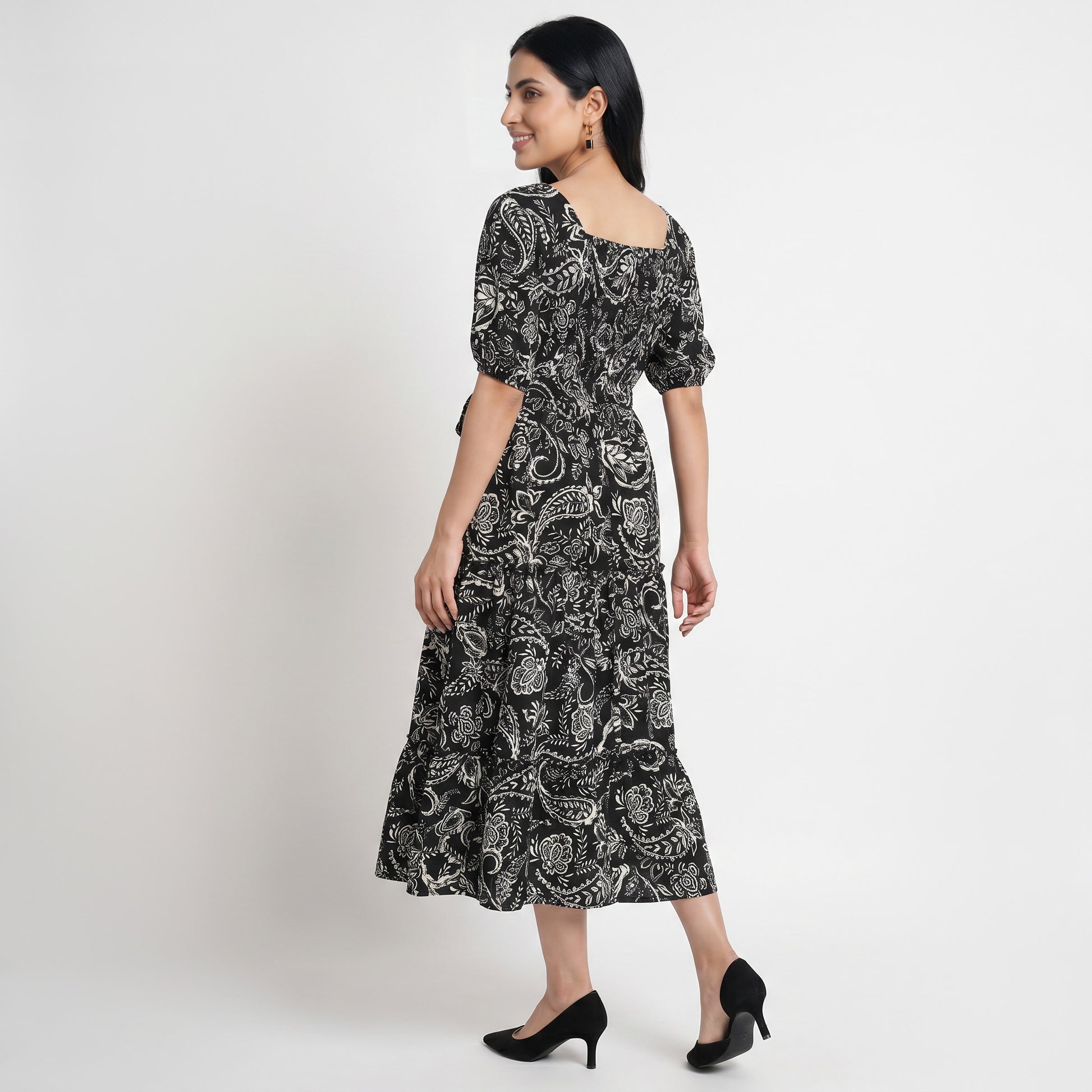 Printed Tiered Dress