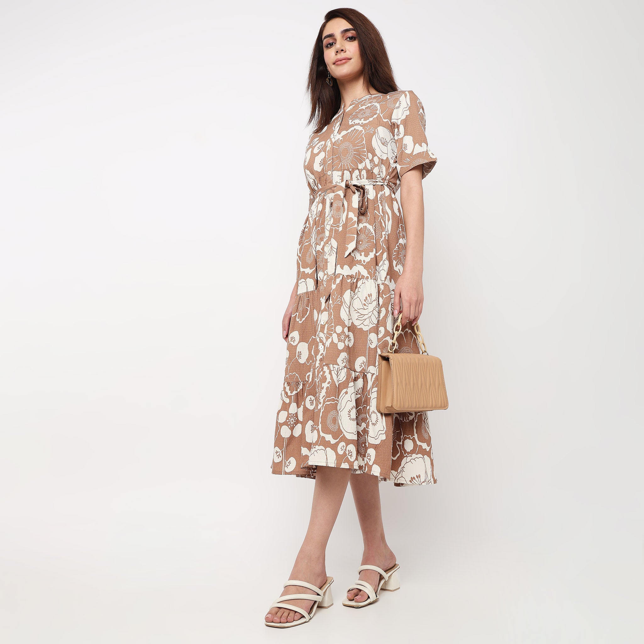 Full Placket Tiered Dress 