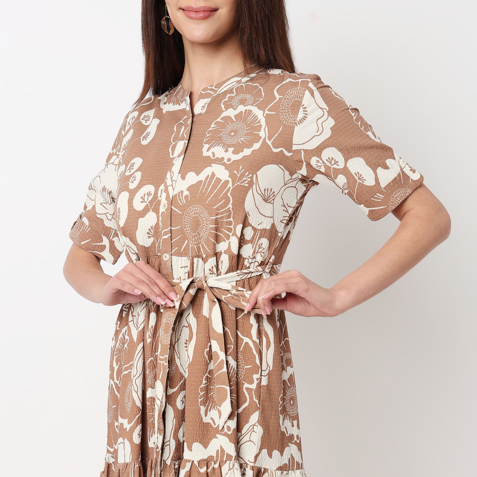 Full Placket Tiered Dress 